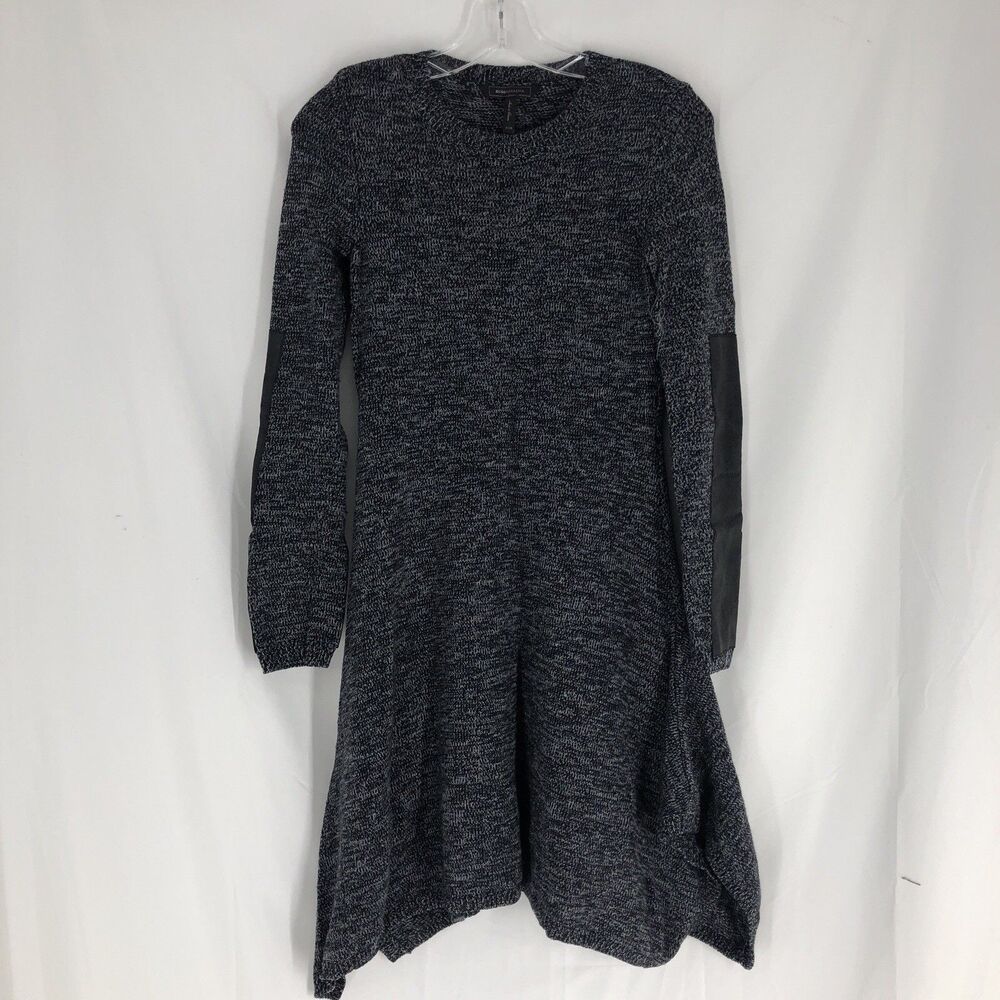 BCBG Max Azria Women's Charcoal Knit Sweater Dress Size XXS Long Sleeve